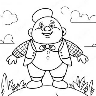 Bunter Humpty Dumpty Ausmalbild | Kinderreime Ausmalbild