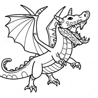 Furchtloser Enderdrache im Flug Ausmalbild | Minecraft Ender Drache Ausmalbild