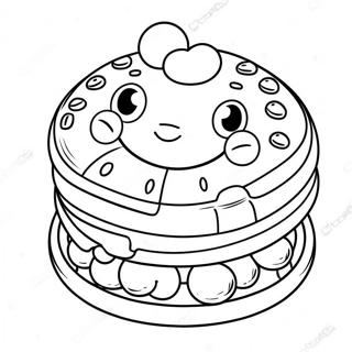 Niedliche Cartoon-Waffel Ausmalbild | Waffel Ausmalbild