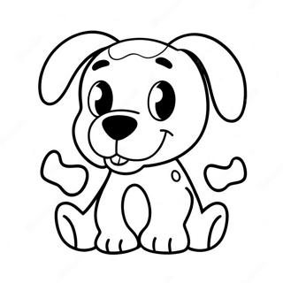 Lustiger Hundeknochen mit Cartoon-Gesicht Ausmalbild | Hundeknochen Ausmalbild