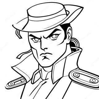 Jotaro Kujo im Einsatz Ausmalbild | JJBA Ausmalbild
