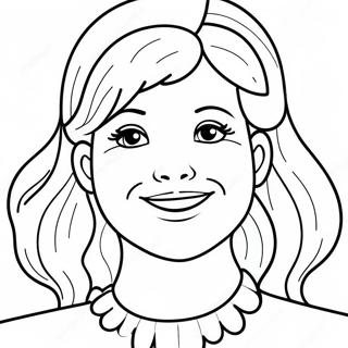 Fröhliches Mädchen Gesicht Ausmalbild | Mädchen Gesicht Ausmalbild