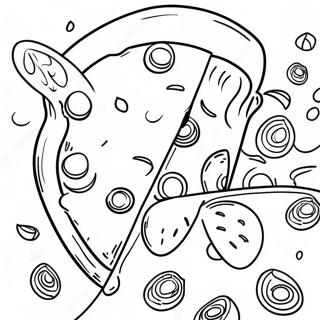 Leckere Pizza Ausmalbild | Essen und Trinken Ausmalbild