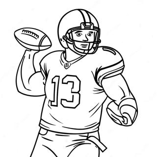 Brock Purdy wirft einen Football Ausmalbild | Brock Purdy Ausmalbild
