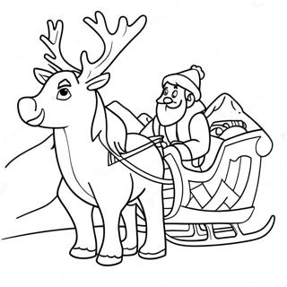 Kristoff mit Schlitten Ausmalbild | Kristoff Ausmalbild