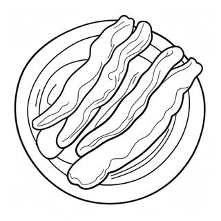 Knuspriger Bacon auf einem Teller Ausmalbild | Speck Ausmalbild