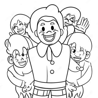 Fröhlicher Ronald McDonald mit Freunden Ausmalbild | Ronald McDonald Ausmalbild