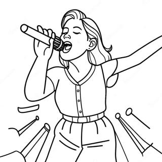Lainey Wilson singt auf der Bühne Ausmalbild | Lainey Wilson Ausmalbild