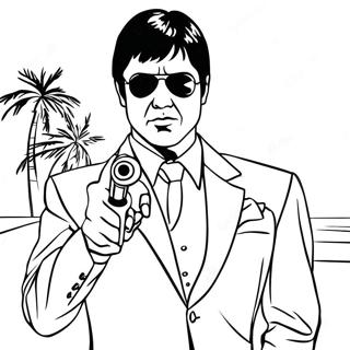 Scarface Filmplakat Ausmalbild | Scarface Ausmalbild