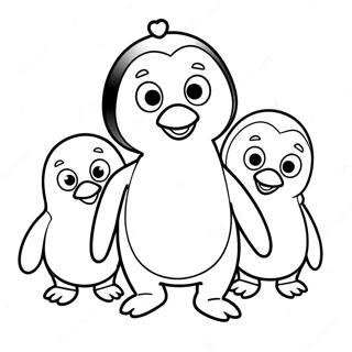 Pingu mit Freunden Ausmalbild | Pingu Ausmalbild