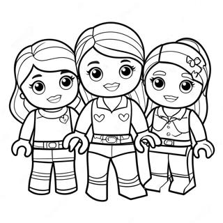 Lego Friends Charaktere im Abenteuer Ausmalbild | Lego Freunde Ausmalbild