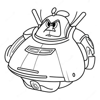 Böser Zurg im Raumschiff Ausmalbild | Zurg Ausmalbild