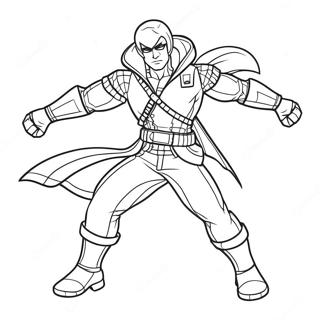 Zane in Action Pose Ausmalbild | Zane Ninjago Ausmalbild