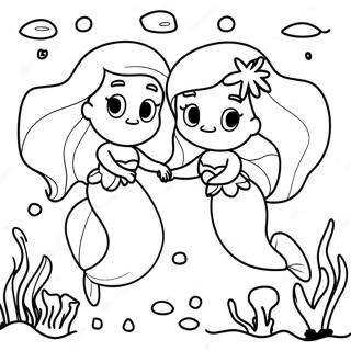 Ariel und Melody Unterwasser Abenteuer Ausmalbild | Ariel und Melody Ausmalbild