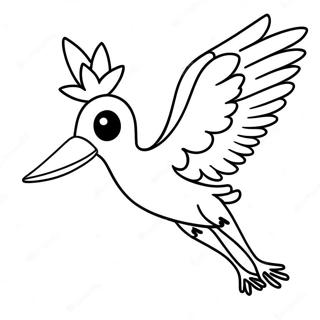 Storch fliegt mit Baby Ausmalbild | Storch Ausmalbild