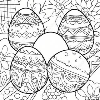 Bunte Nowruz Eier Ausmalbild | Nowruz Ausmalbild