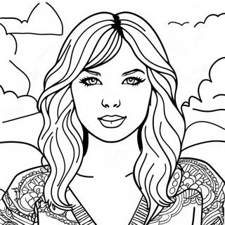 Taylor Swift Evermore Albumcover Ausmalbild | Taylor Swift Evermore Ausmalbild