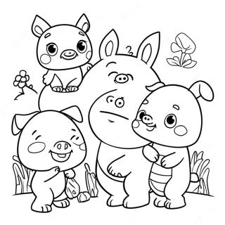 Pibby mit Freunden Ausmalbild | Pibby Ausmalbild