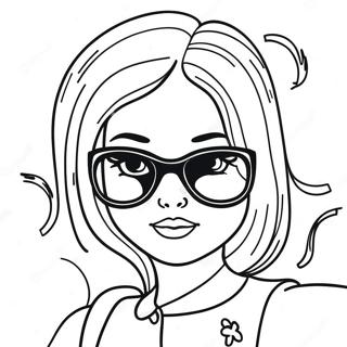 Freche Mädchen mit Sonnenbrille Ausmalbild | Frech Ausmalbild