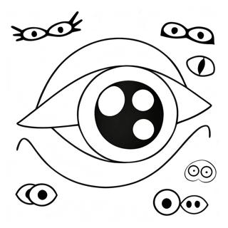 Niedliche Cartoon-Augen Ausmalbild | Auge Ausmalbild