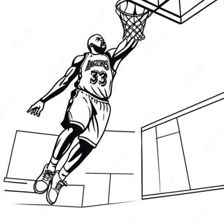 Shaquille O'Neal Dunkendes Ausmalbild | Shaq Ausmalbild