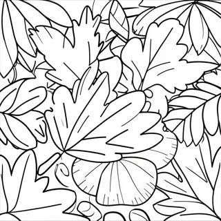 Bunte Herbstblätter Ausmalbild | Hallo Herbst Ausmalbild
