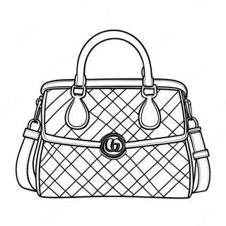Stylische Gucci-Handtasche Ausmalbild | Gucci Ausmalbild