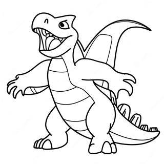 Garchomp in Aktion Ausmalbild | Garchomp Ausmalbild