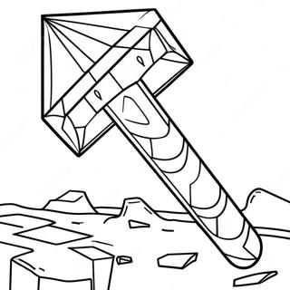 Diamant Minecraft Spitzhacke Ausmalbild | Minecraft Spitzhacke Ausmalbild