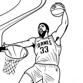 Anthony Davis beim Dunking Basketball Ausmalbild | Anthony Davis Ausmalbild