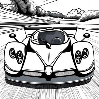Pagani Zonda in Bewegung Ausmalbild | Pagani Ausmalbild