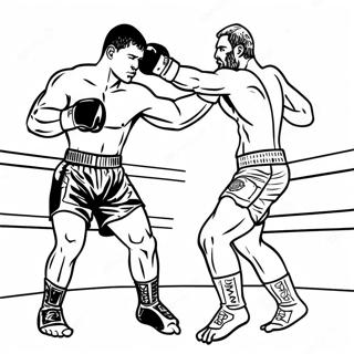 MMA Kämpfer in Aktion Ausmalbild | UFC Ausmalbild