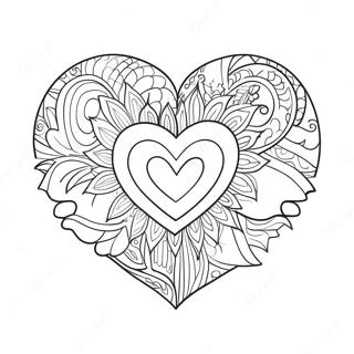 Buntes Herz mit Gott ist Liebe Ausmalbild | Gott ist Liebe Ausmalbild