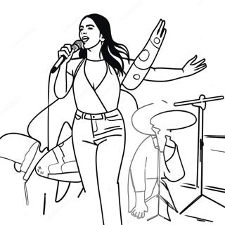 Dua Lipa auf der Bühne Ausmalbild | Dua Lipa Ausmalbild