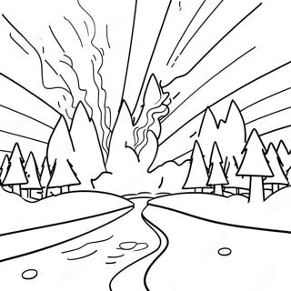 Lebendige Nordlichter Ausmalbild | Nordlichter Ausmalbild
