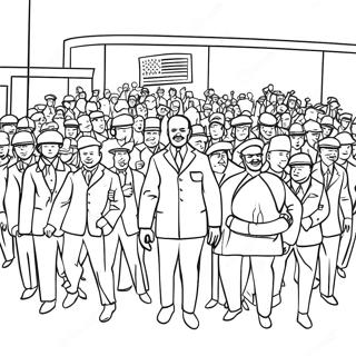 Ausmalbild der Bürgerrechtsbewegung | Bürgerrechte Ausmalbild