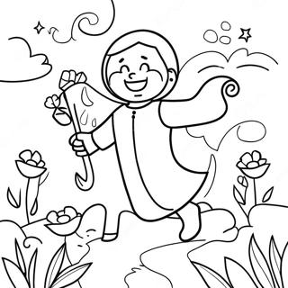 Fröhliches Psalm Ausmalbild | Psalm Ausmalbild