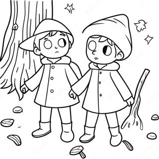Wirt und Greg abenteuerliches Ausmalbild | Über den Gartenzaun Ausmalbild