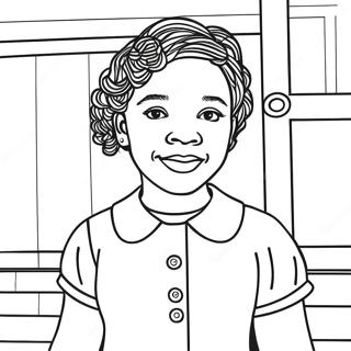 Inspirierendes Ausmalbild von Ruby Bridges | Ruby Bridges Ausmalbild