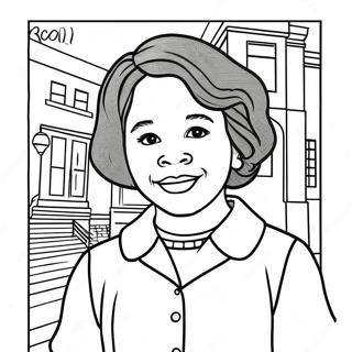 Historischer Moment von Ruby Bridges Ausmalbild | Ruby Bridges Ausmalbild