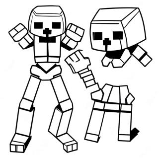 Minecraft Mutantenskelett Ausmalbild | Minecraft Mutiertes Skelett Ausmalbild