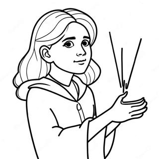 Hermione zaubert Ausmalbild | Hermione Ausmalbild