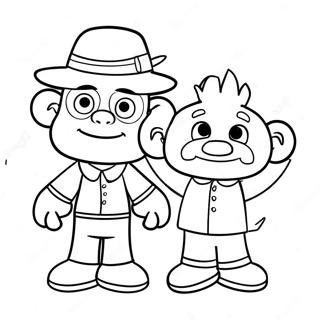 Lustiger Jeffy mit Puppe Ausmalbild | Jeffy Ausmalbild