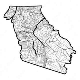 Umriss des Bundesstaates Georgia Ausmalbild | Georgia Ausmalbild