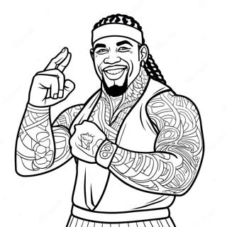 Jey Uso Ausmalbild | Jey Uso Ausmalbild
