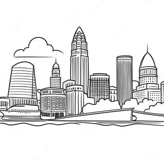 Cleveland Skyline Ausmalbild | Ohio Ausmalbild