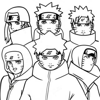Naruto Akatsuki Mitglieder Ausmalbild | Akatsuki Ausmalbild