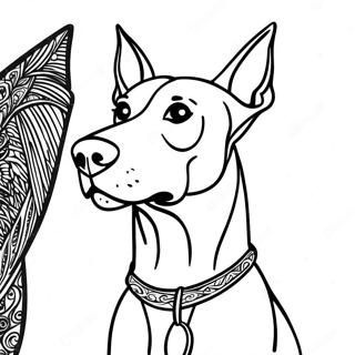 Dobermann Ausmalbild | Dobermann Ausmalbild