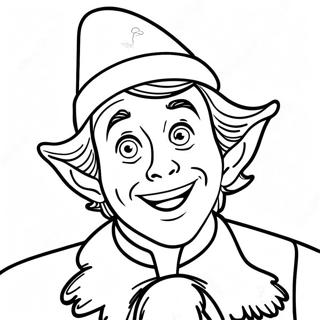 Fröhlicher Buddy der Elf Ausmalbild | Buddy der Elf Ausmalbild