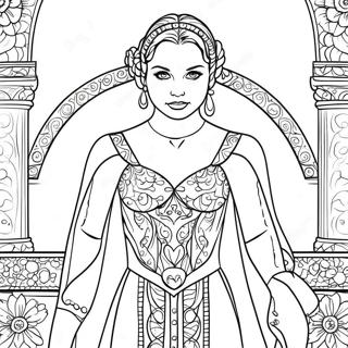 Padme im eleganten Kleid Ausmalbild | Padme Ausmalbild